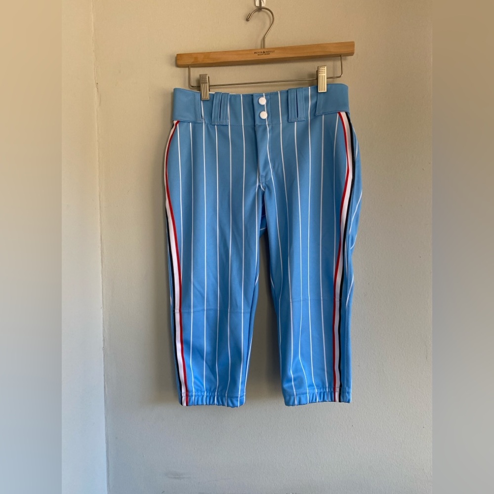 Rare Pinstripe blue Softball pants Girls XL